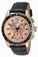 Invicta Specialty Quartz Analog Day Date Rose Gold Dial Leather Watch # 11262 (Men Watch)