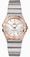 Omega 27mm Brushed Quartz Silver Dial Rose Gold Case With Rose Gold And Stainless Steel Bracelet Watch #123.20.27.60.02.001 (Women Watch)