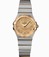 Omega 27mm Constellation Brushed Quartz Champagne Gold Dial And Case, Diamonds On Hour Indices With Yellow Gold And Stainless Steel Bracelet Watch #123.20.27.60.58.001 (Women Watch)