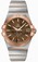 Omega 38mm Automatic Chronometer Brown Dial Rose Gold Case With Rose Gold And Stainless Steel Bracelet Watch #123.20.38.21.13.001 (Men Watch)