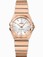Omega 27mm Constellation Brushed Quartz Silver Dial Rose Gold Case And Bracelet Watch #123.50.27.60.02.001 (Women Watch)