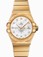 Omega 31mm Automatic Brushed Chronometer White Mother Of Pearl Dial Yellow Gold Case, Diamonds And Yellow Gold Bracelet Watch #123.50.31.20.55.002 (Women Watch)