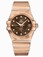 Omega 35mm Automatic Chronometer Brown Dial Rose Gold Case, Diamonds With Rose Gold Bracelet Watch #123.50.35.20.63.001 (Men Watch)