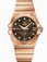 Omega 38mm Automatic Chronometer Brown Dial Rose Gold Case, Diamonds With Rose Gold Bracelet Watch #123.50.38.21.63.001 (Men Watch)