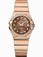 Omegam 27mm Automatic Brushed Chronometer Brown Mother Of Pearl Dial Rose Gold Case, Diamonds With Rose Gold Bracelet Watch #123.55.27.20.57.001 (Women Watch)