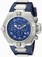 Invicta Subaqua Quartz Chronograph Day Date Blue Silicone Watch # 1389 (Men Watch)