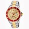 Invicta Champagne Dial Fixed Gold-plated With A Red Top Ring Band Watch #18246 (Men Watch)