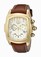 Invicta Lupah Quartz Chronograph Date Brown Leather Watch # 18444 (Men Watch)