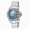 Invicta Blue Mother of Pearl Dial Fixed Stainless Steel set with Crystals Band Watch # 19872 (Women Watch)