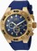 Invicta Specialty Blue Dial Chronograph Day Date Blue Silicone Watch # 21457 (Men Watch)