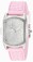 Invicta Lupah Quartz Analog Crystal Pave Dial Crystal bezel Pink Silicone Watch # 22117 (Women Watch)