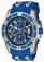 Invicta Pro Diver Quartz Chronograph Date Blue Polyurethane Watch # 22429 (Men Watch)