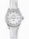 Omega 34mm Automatic Chronometer Aqua Terra White Mother Of Pearl Dial Stainless Steel Case, Diamonds With White Leather Strap Watch #231.18.34.20.55.001 (Women Watch)