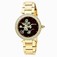 Invicta Black Enamel Dial Fixed Gold-plated Crystal-set Band Watch #23789 (Women Watch)