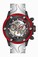 Invicta Silver Mother Of Pearl Dial Uni-directional Rotating Red And Black Aluminium T Band Watch #23927 (Men Watch)