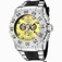 Invicta Yellow Dial Chronograph Day Date Black Rubber Watch # 6656 (Men Watch)