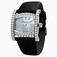 Bvlgari Quartz Light Blue Mother of Pearl Diamond Dial 18ct White Gold Diamond Bezel Black Satin Watch# AAW36D2BL-12 (Women Watch)