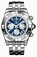 Breitling Automatic Blue With Silver Subs And Date At 4 Dial Stainless Steel Band Watch #AB011012/C788-SS (Men Watch)