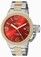 TW Steel Red Dial Stainless Steel Watch #CB75 (Women Watch)