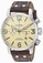 TW Steel Beige Dial Chronograph Date Brown Leather Watch # MS24 (Men Watch)