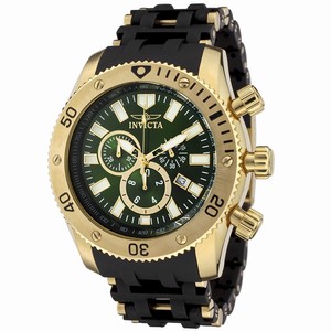 Invicta Green Dial Chronograph Luminous Second-hand Water-resistant Watch #0141 (Men Watch)