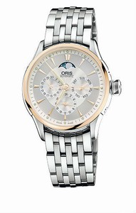 Oris Artelier Complication Automatic 38 hrs Power Reserve 18K Rose Gold Bezel Stainless Steel Watch #0158176066351-0781873 (Men Watch)