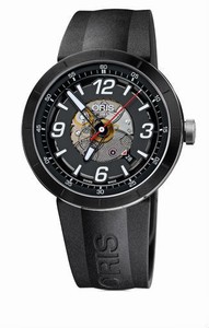 Oris TT1 Skeleton Engine Date Automatic 38 hrs Power Reserve Black Rubber Watch #0173376684114-0742506 (Men Watch)