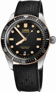 Oris Automatic Divers Sixty-Five Date Black Rubber Watch# 0173377074354-0742018 (Men Watch)