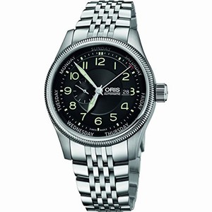 Oris Black Dial Stainless Steel Band Watch #0174576884034-0782230 (Men Watch)