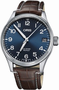 Oris Big Crown ProPilot Big Date Dark Brown Croco Leather Strap Watch# 0175176974065-0712072FC (Men Watch)