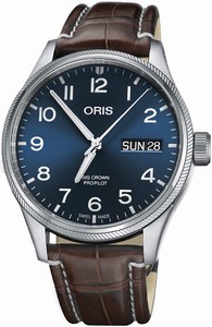 Oris Big Crown ProPilot Big Day Date Dark Brown Croco Leather Strap Watch# 0175276984065-0712272FC (Men Watch)