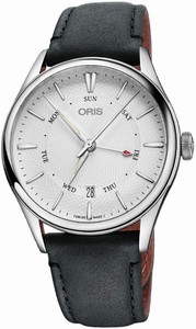 Oris Artelier Automatic Pointer Day Date Black Leather Watch# 0175577424051-0752134FC (Men Watch)