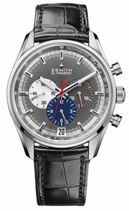 Zenith El Primero Automatic Chronograph Date Black Leather Watch # 03.2040.400/26.C496 (Men Watch)