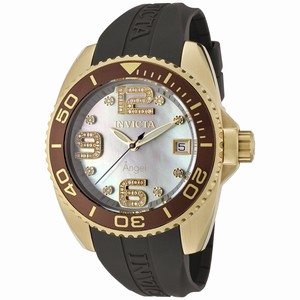 Invicta Angel Quartz Diamond Mother of Pearl Dial Date Polyurethane Watch # 0498 (Women Watch)