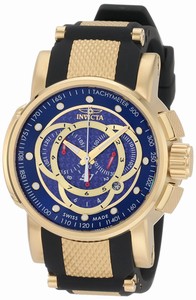 Invicta S1 Rally Quartz Chronograph Date Black Polyurethane Watch # 0897 (Men Watch)