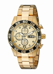 Invicta Gold Dial Gold-plated Stainless Steel Band Watch #1016 (Men Watch)
