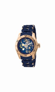 Invicta Blue Skeleton Dial Uni-directional Rotating Rose Gold-tone Band Watch #10348 (Men Watch)