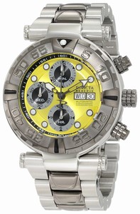 Invicta Yellow Dial Stainless Steel Band Watch #10481 (Men Watch)