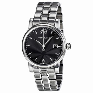 MontBlanc Star Quartz Black Dial Date Stainless Steel Watch# 105913 (Men Watch)