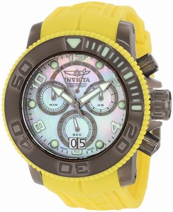 Invicta Sea Hunter Quartz Chronograph Date Yellow Polyurethane Watch # 10693 (Men Watch)