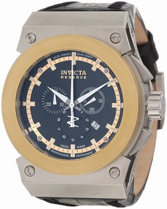 Invicta Akula Quartz Chronograph Date Black Leather Watch # 10951 (Men Watch)