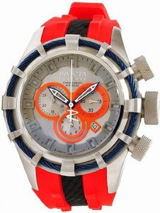 Invicta Quartz Orange & Silver Watch #10966 (Men Watch)