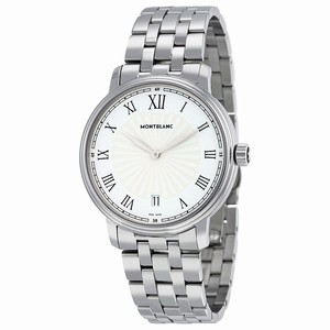 MontBlanc White Guilloche Quartz Watch #112636 (Men Watch)