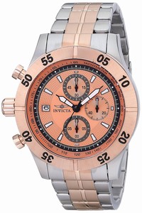 Invicta Pink Dial Stainless Steel Band Watch #11277 (Men Watch)