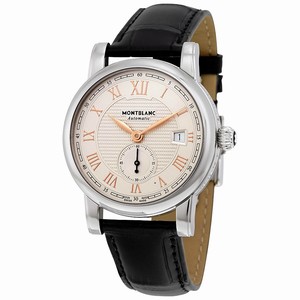 MontBlanc Silvery- White GuillochÃ© Automatic Watch #113879 (Men Watch)