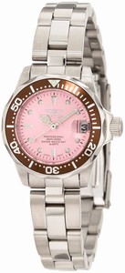 Invicta Pink Dial Stainless Steel Band Watch #11443 (Women Watch)