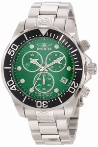 Invicta Green Dial Stainless Steel Band Watch #11487 (Men Watch)