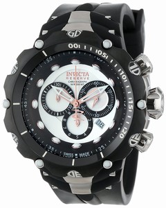 Invicta Quartz Chronograph Date Black Rubber Watch #11703 (Men Watch)