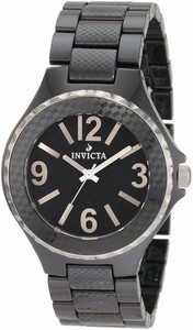 Invicta Black Dial Screw-down-crown Measures Seconds Luminous Watch #1185 (Women Watch)