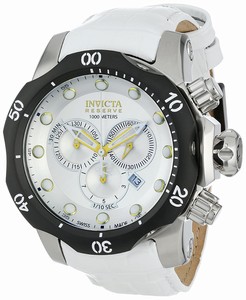 Invicta Venom Quartz Chronograph Date White Leather Watch #11856 (Men Watch)